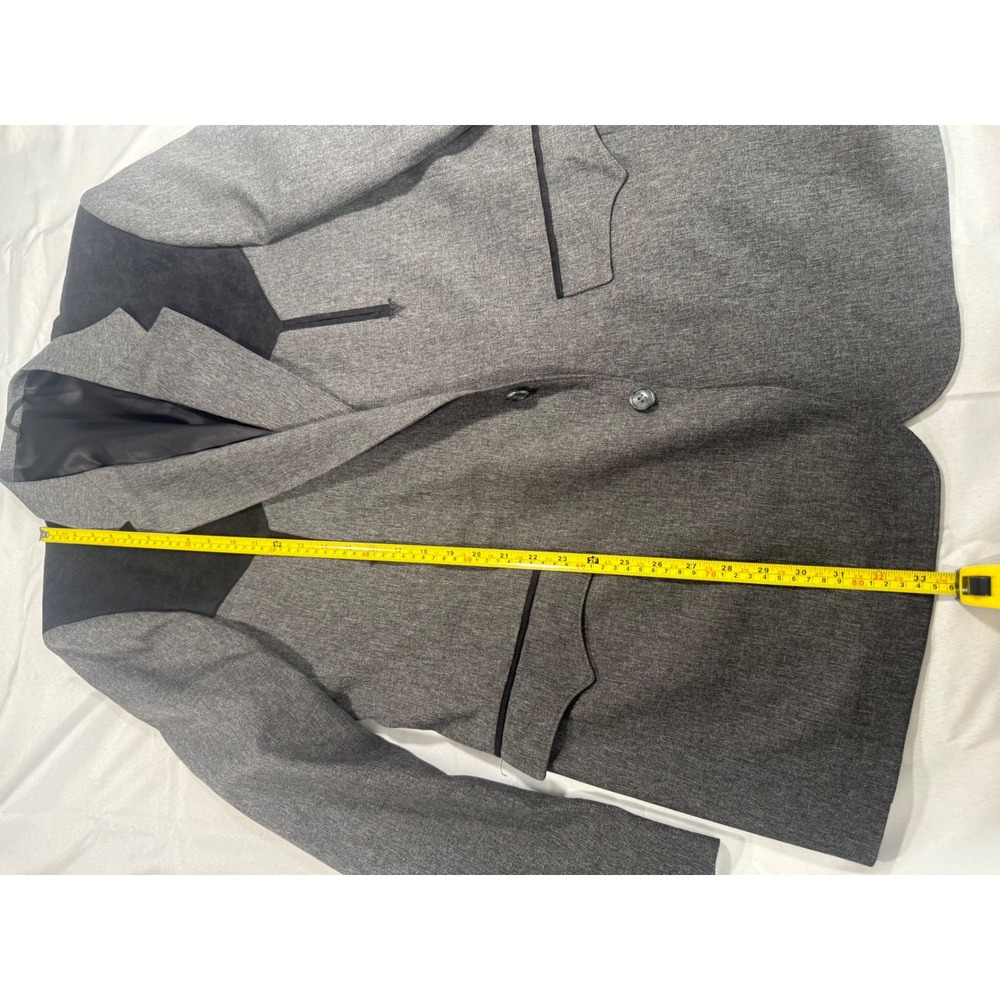 Circle S Mens Western Blazer Grey Black Suede Yoke Cowboy Sport Coat 48L USA - Picture 5 of 9